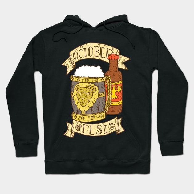 vintage Oktoberfest artwork with beer. Hoodie by JJadx